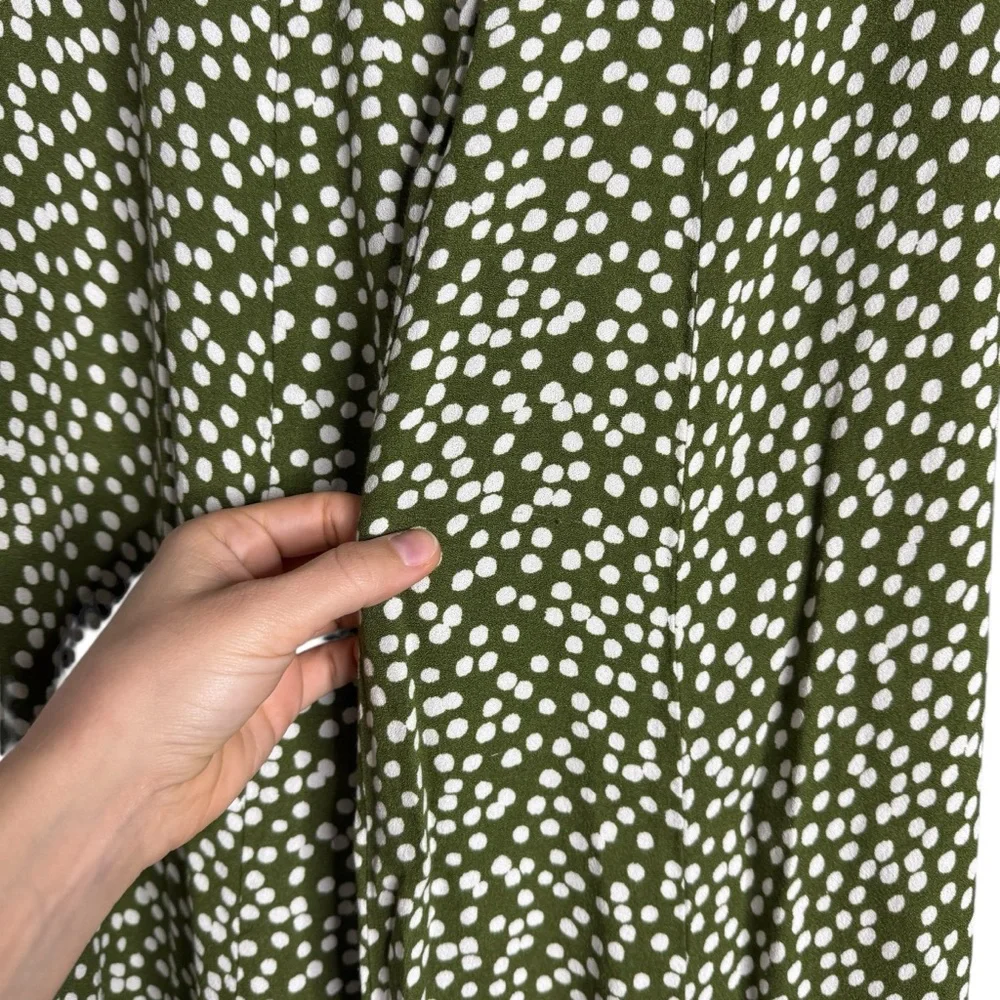 Reformation Zoe Skirt Moiret Green Polka Dot - Picture 8 of 9